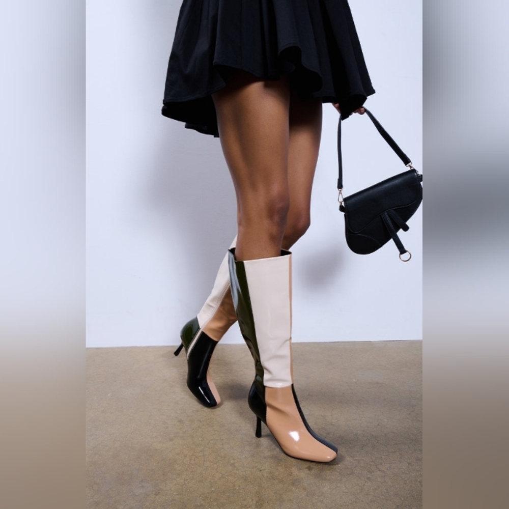 Azalea Wang "Multi Hue Drama" Elegant Multicolor Heeled Boots